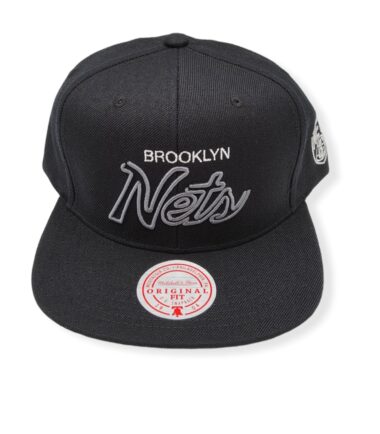 Mitchell & Ness Brooklyn Nets Neon Script Adjustable Snapback Hat Cap