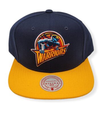 Mitchell & Ness Golden State Warriors 2 Tone Classic Navy/Yellow Adjustable Snapback Hat Cap