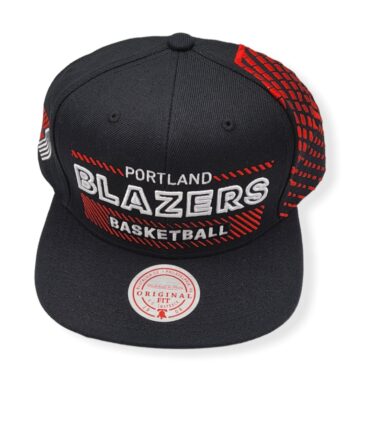 Mitchell & Ness Portland Trail Blazers Slash Halftone Adjustable Snapback Hat Cap