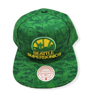 Mitchell & Ness Seattle Supersonics Team Digi Camo Adjustable Snapback Hat Cap