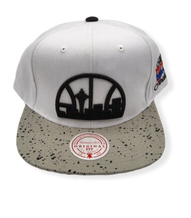 Mitchell & Ness Seattle Supersonics Cement Top Hardwood Classics Adjustable Snapback Hat Cap