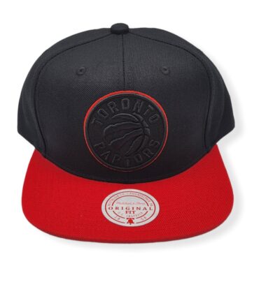 Mitchell & Ness Toronto Raptors Pop Block Black/Red Adjustable Snapback Hat Cap
