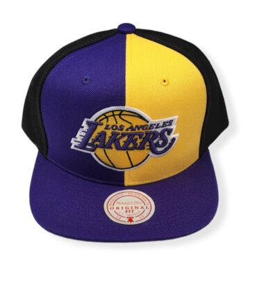 Mitchell & Ness Los Angeles Lakers Pinwheel Adjustable Snapback Hat Cap