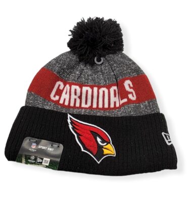 New Era Arizona Cardinals Authentic 2016 Grey/Red/Black Cuff Sideline Sport Knit Beanie Cold Weather Hat
