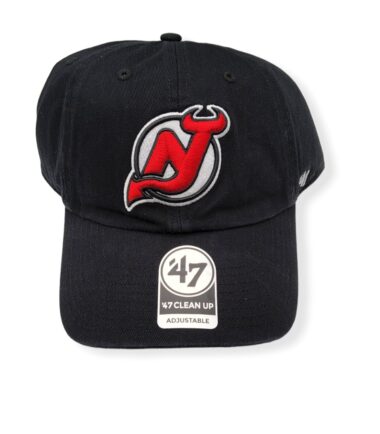 '47 New Jersey Devils Clean Up Black Adjustable Strap Hat Cap