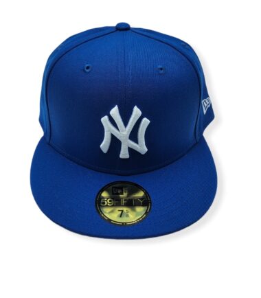 New Era New York Yankees 59Fifty Basic Blue/White Logo Fitted Hat Cap Size 7 5/8