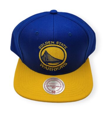 Mitchell & Ness Golden State Warriors 2 Tone Solid Wool Blue/Yellow Adjustable Snapback Hat Cap