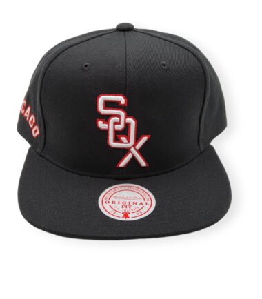 Mitchell & Ness Chicago White Sox Evergreen Coop Black Adjustable Snapback Hat Cap