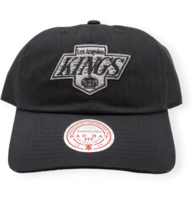 Mitchell & Ness Los Angeles Kings Team Ground 2.0 Black/Chevy Logo Adjustable Strapback Dad Hat Cap