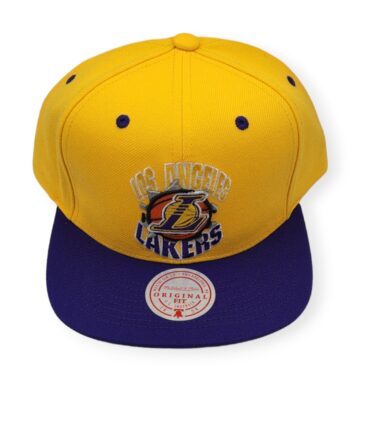 Mitchell & Ness Los Angeles Lakers Breakthrough Yellow/Purple Adjustable Snapback Hat Cap