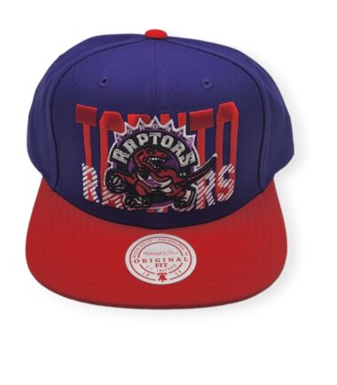 Mitchell & Ness Toronto Raptors Cross Check Purple/Red Adjustable Snapback Hat Cap