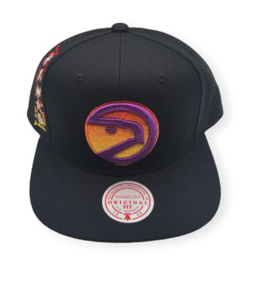 Mitchell & Ness Atlanta Hawks High Grade Black Adjustable Snapback Hat Cap