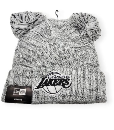 New Era Los Angeles Lakers Authentic Women's Dual Pom Knit Beanie Cold Weather Hat