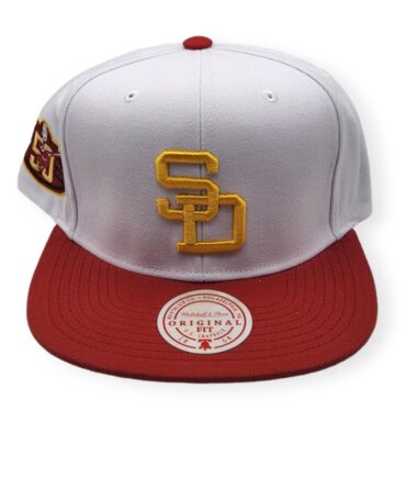 Mitchell & Ness San Diego Padres Hometown Coop White/Red Adjustable Snapback Hat Cap
