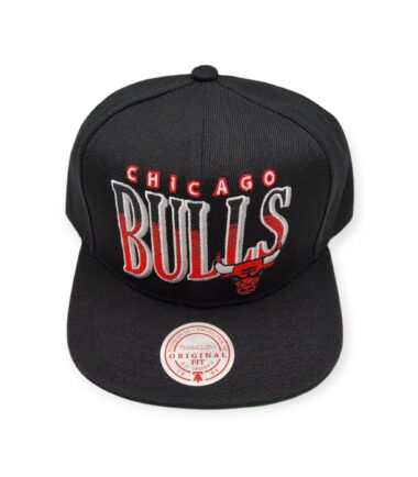Mitchell & Ness Chicago Bulls Line Work Black Adjustable Snapback Hat Cap