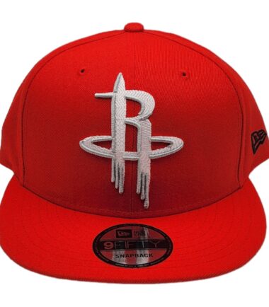 New Era Houston Rockets 9Fifty XL Logo Threads Red Adjustable Snapback Hat Cap